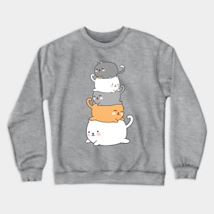 Fat Cat Stack Funny Crewneck Sweatshirt